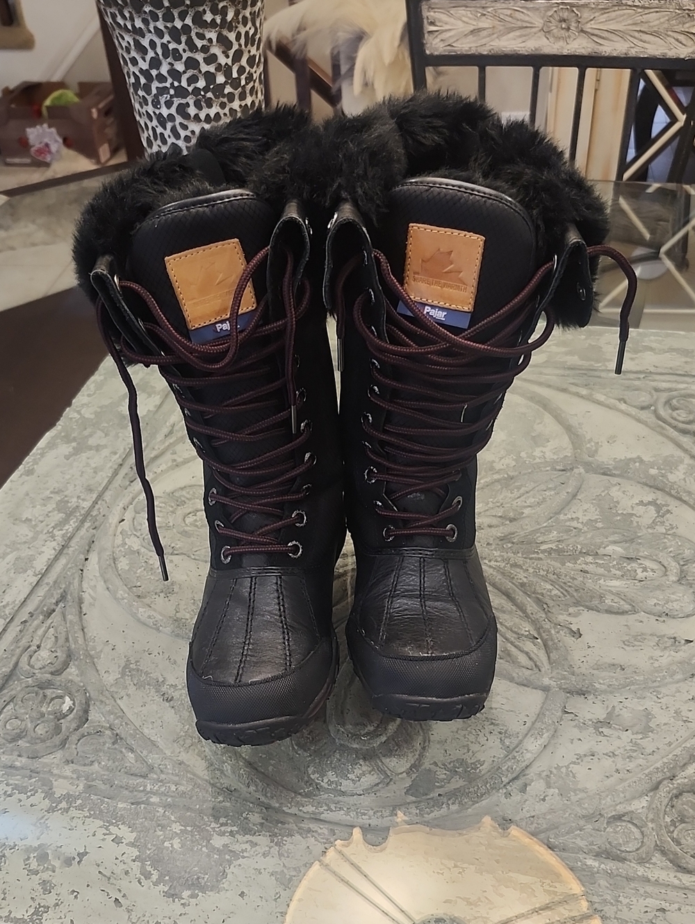 Pajar Women Genevieve  Leather Lace-up Cuff Winter Boots 8-8.5US EUR 39